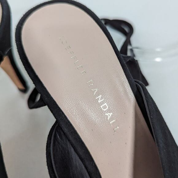 Loeffler Randall Mila Black Suede Wrap Heels Sandals Peep Toe Size 9 Preowned - Picture 9 of 10